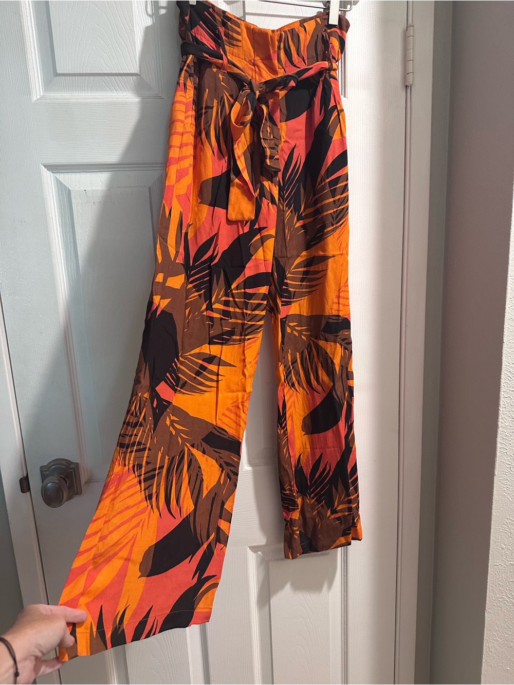 Anthropologie Wide-Leg Tropical Print Pants by dRA Los Angeles